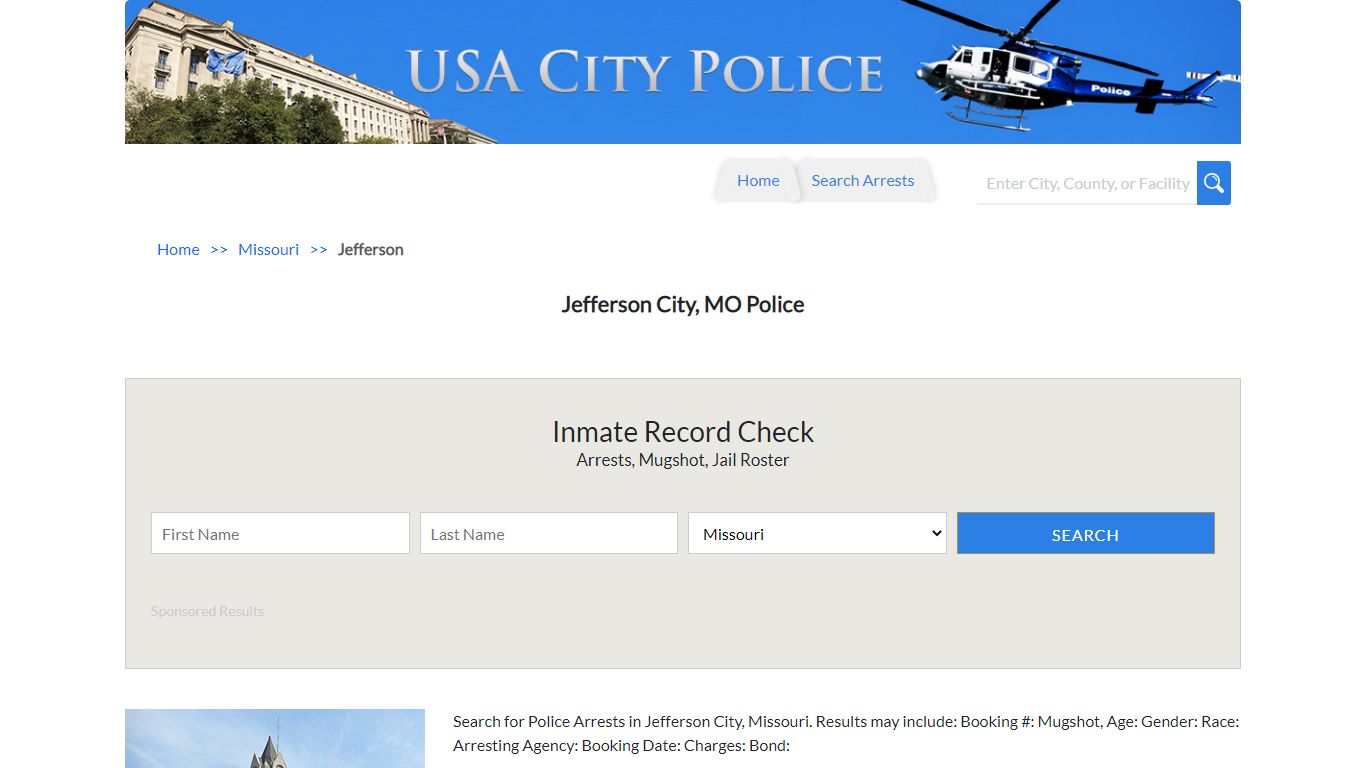 Jefferson City, MO Police | Jail Records